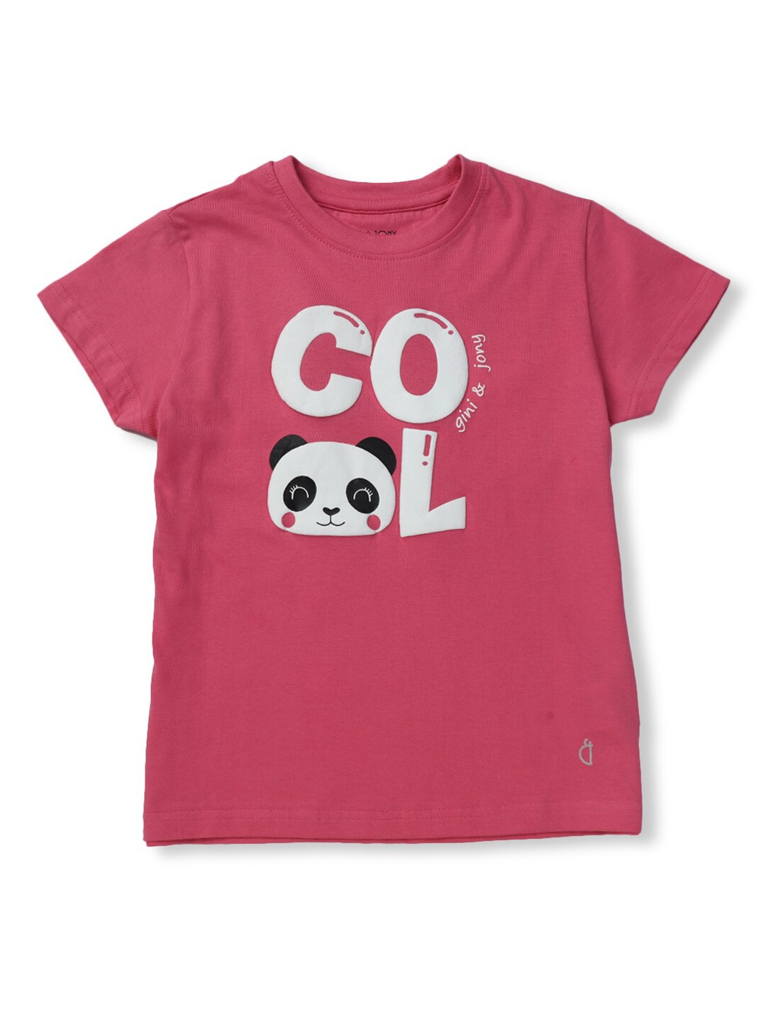 

Gini and Jony Girls Typography Print Cotton T-shirt, Pink