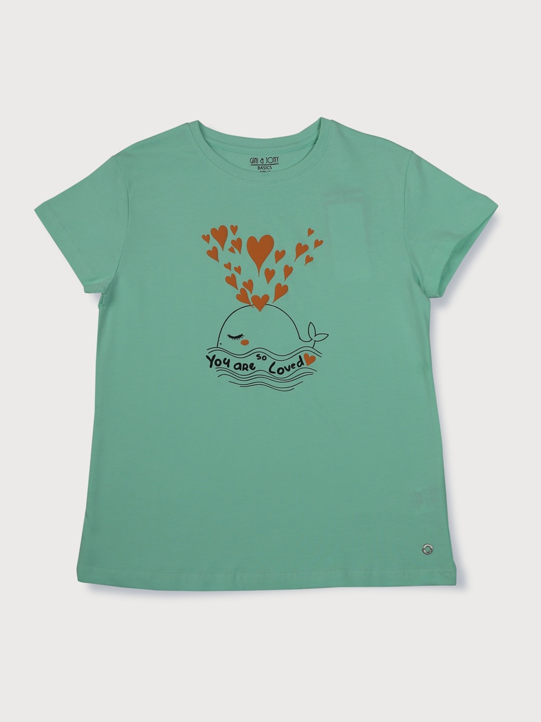 

Gini and Jony Infants Girls Graphic Print Cotton T-shirt, Green