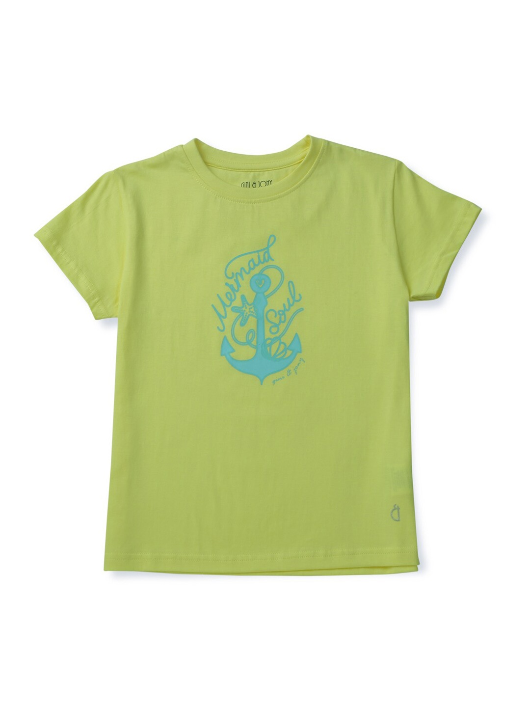 

Gini and Jony Infants Girls Graphic Printed Cotton T-shirt, Green