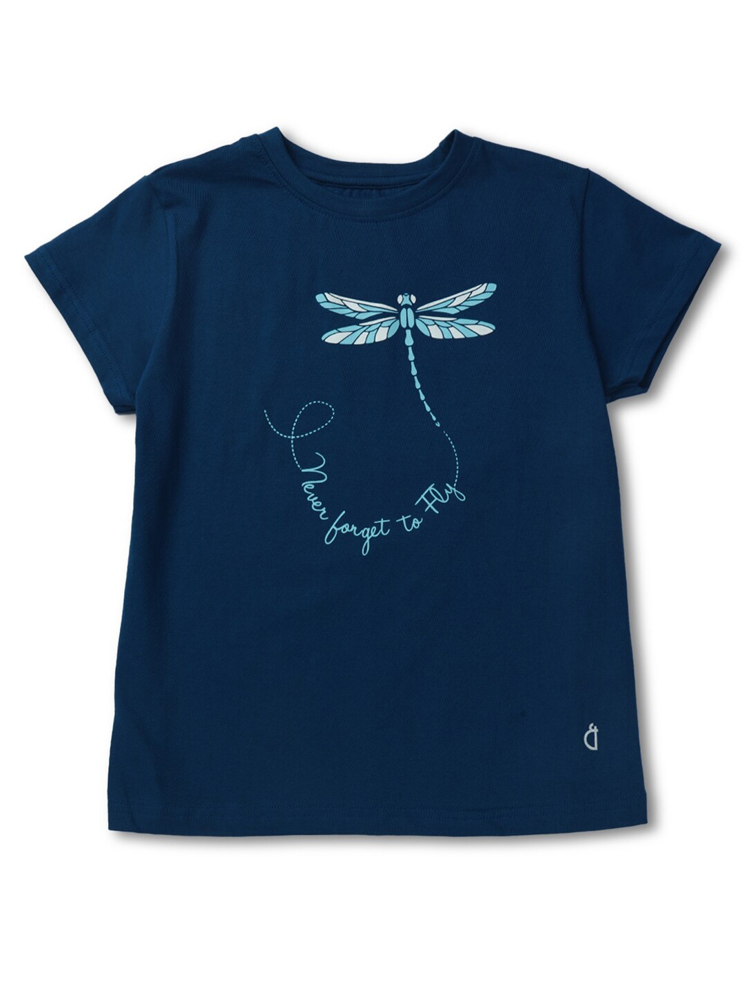 

Gini and Jony Girls Graphic Printed Cotton Tshirt, Navy blue