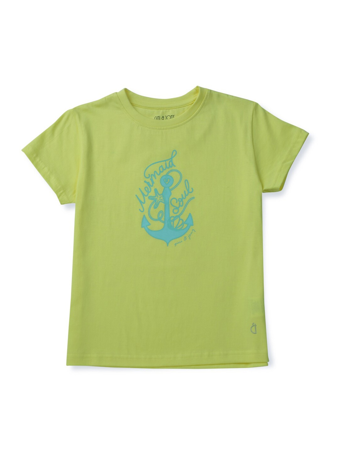 

Gini and Jony Girls Graphic Printed Round Neck Cotton T-Shirt, Green