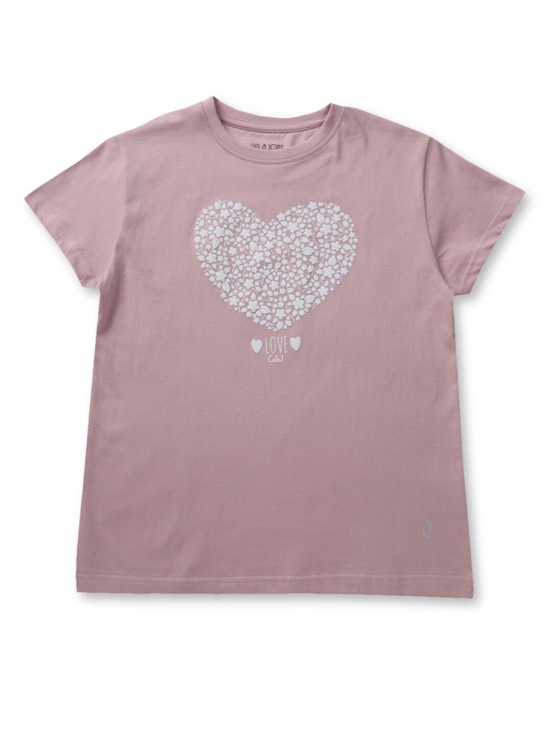 

Gini and Jony Girls Graphic Printed Round Neck Cotton T-Shirt, Pink
