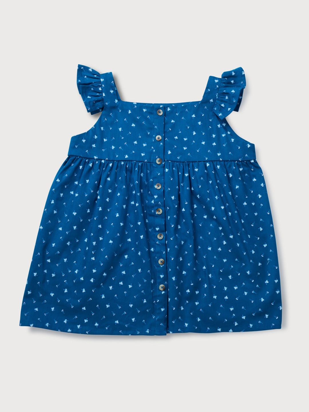 

Gini and Jony Infant Girls Micro Ditsy Printed Cotton Empire Top, Blue