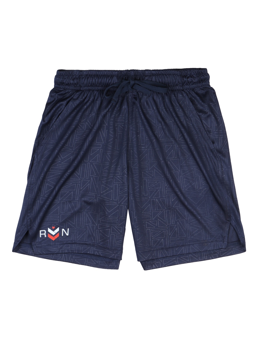 

Bodycare Kids Boys Geometric Printed Mid-Rise Sports Shorts, Navy blue
