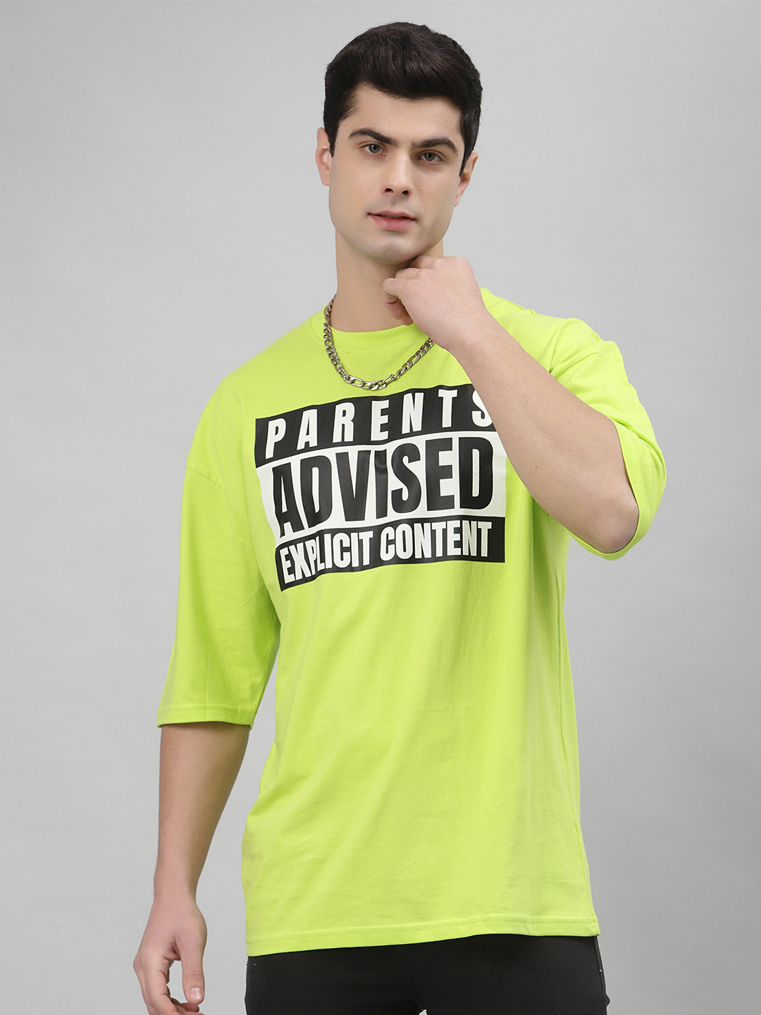 

Gavin Paris Typography Print Pure Cotton Oversized T-shirt, Green