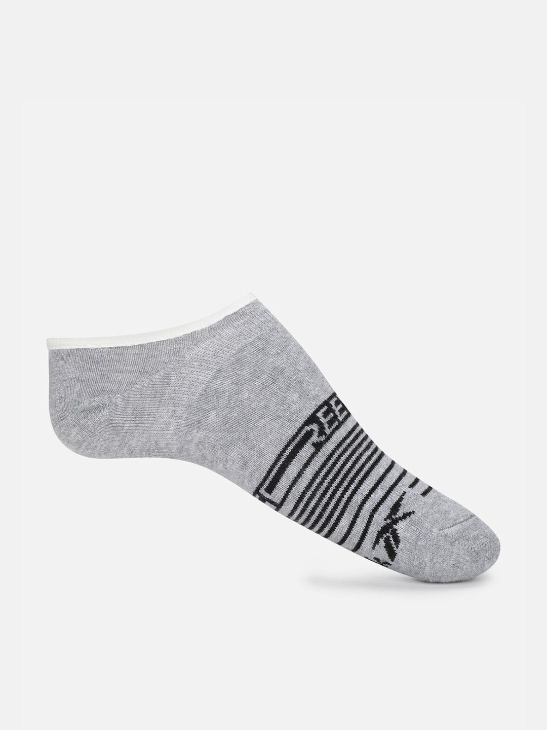 

Reebok Men Patterned Cotton Training NO Show Socks, Grey
