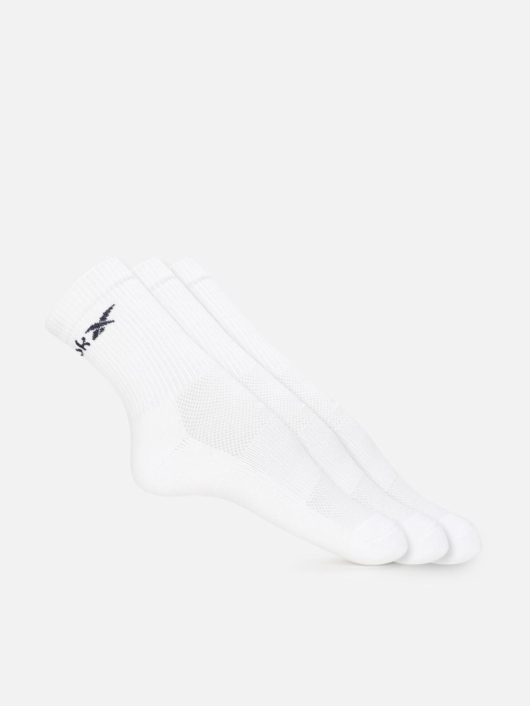 

Reebok Men Pack Of 3 STD Patterned Above Ankle Length Socks, White