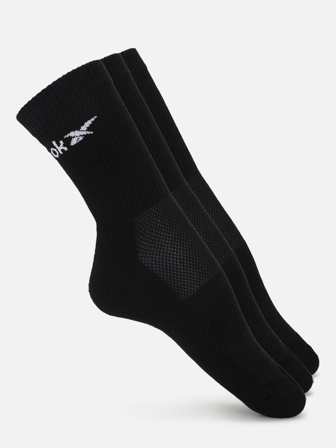 

Reebok Men Pack Of 3 Patterned Above Ankle Length Socks, Black