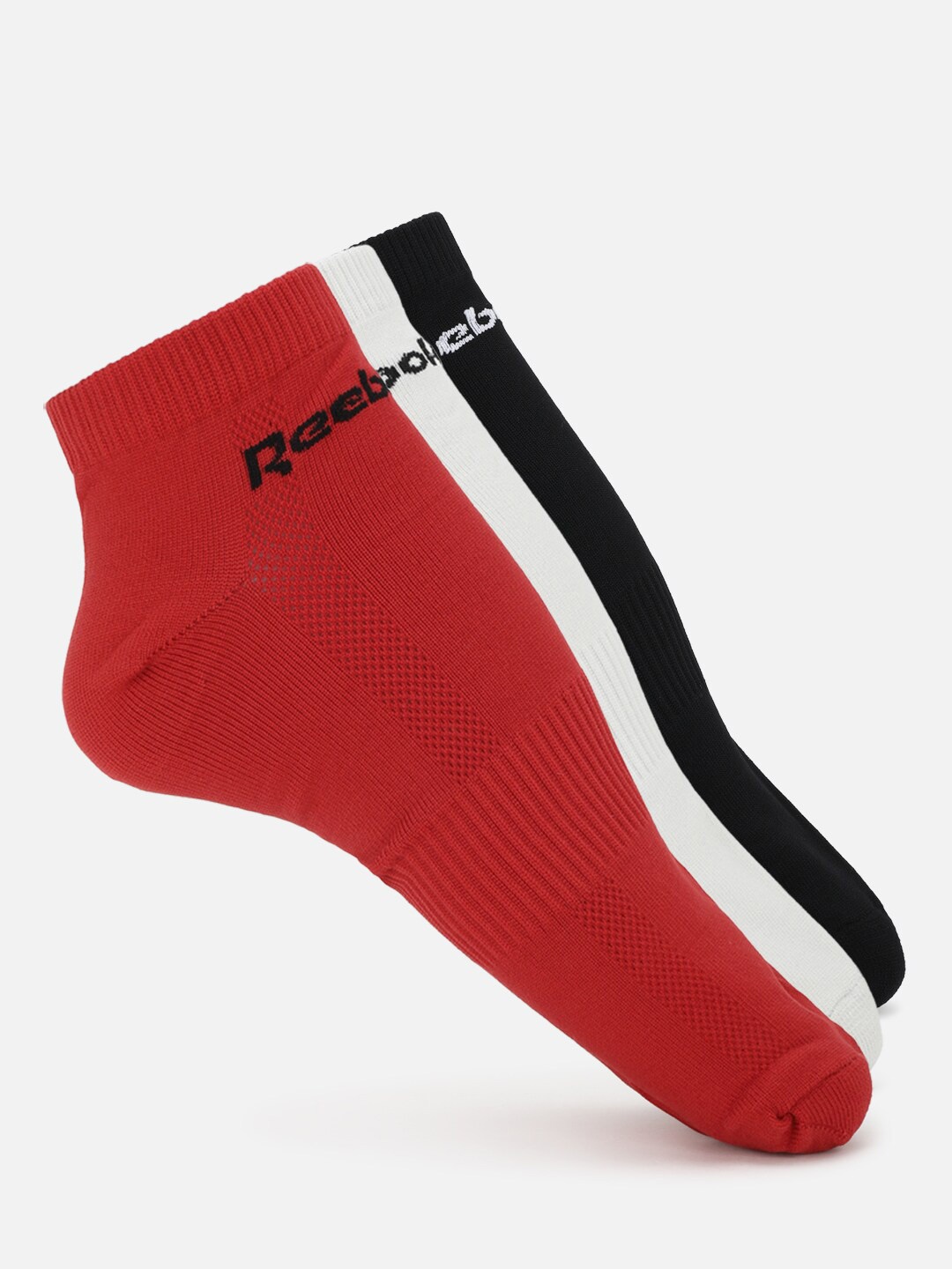 

Reebok Men Pack Of 3 Patterned Ankle-Length Socks, Red