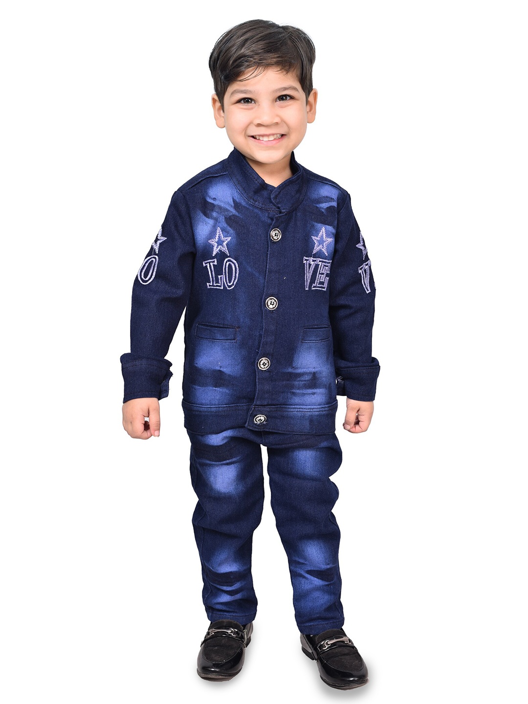 

KIDZAREA Boys Printed Shirt With Trousers & Waistcoat Set, Blue