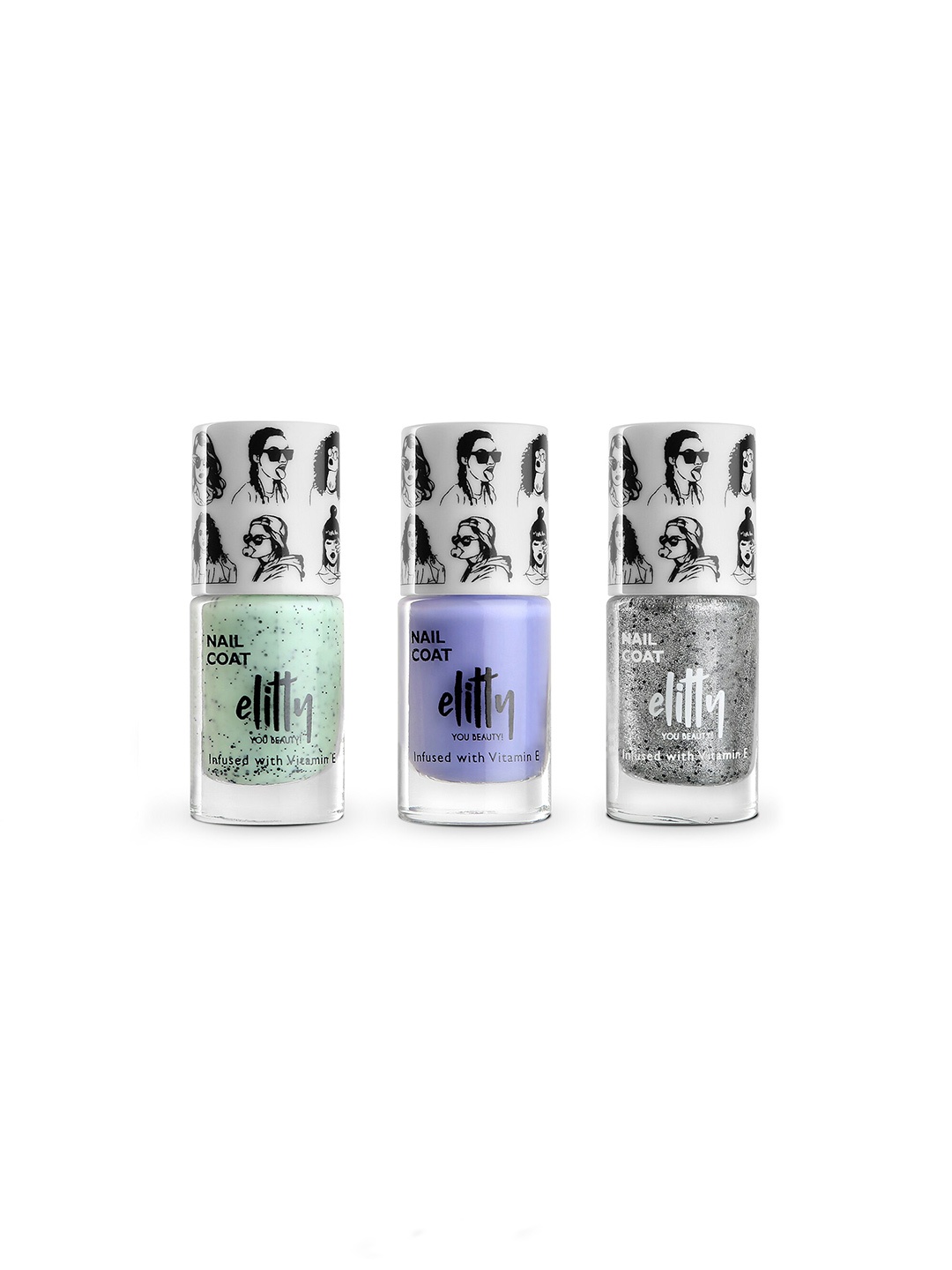 

Elitty Set of 3 Mad Over Nails Quick-Dry Nail Polish 6ml each - Busting, Sea green