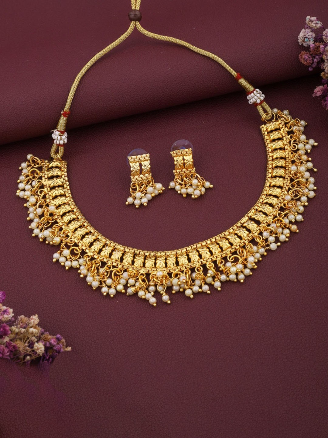 

ROFARWORD Gold-Plated Pearl Beaded Jewellery Set