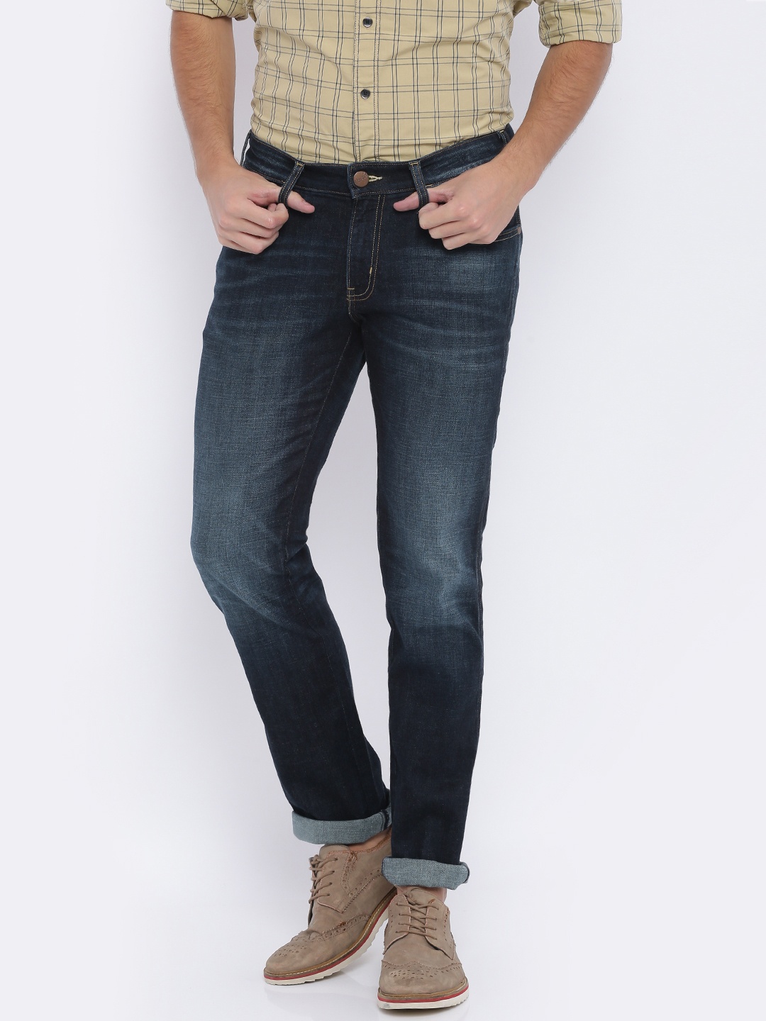 

Wrangler Men Blue Skanders Slim Fit Low-Rise Clean Look Stretchable Jeans