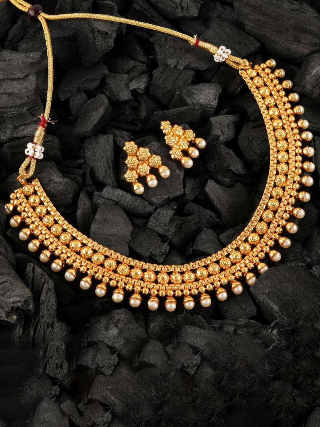 

ROFARWORD Gold-Plated Pearl Beaded Jewellery Set