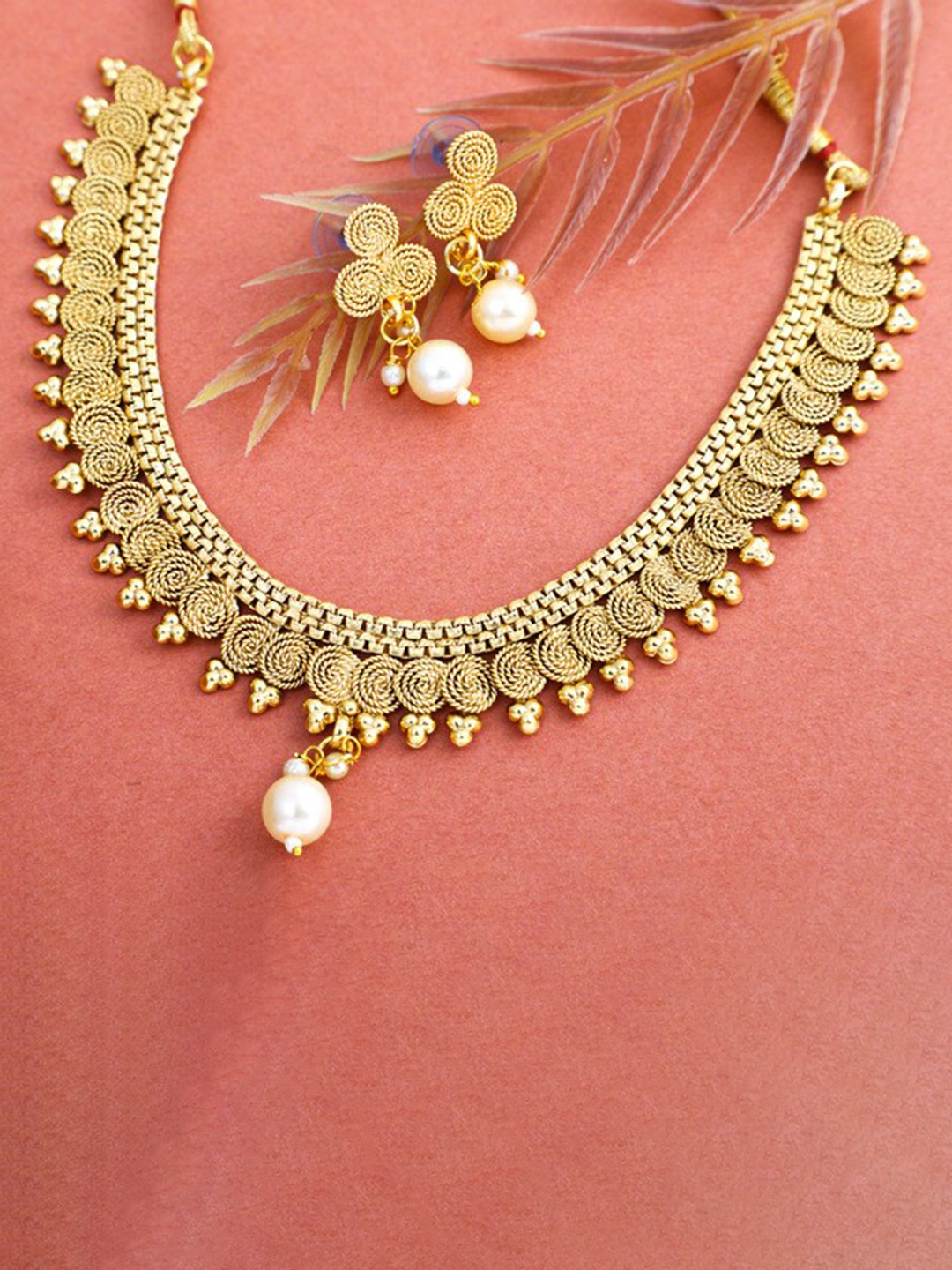 

ROFARWORD Gold-Plated Beaded Jewellery Set