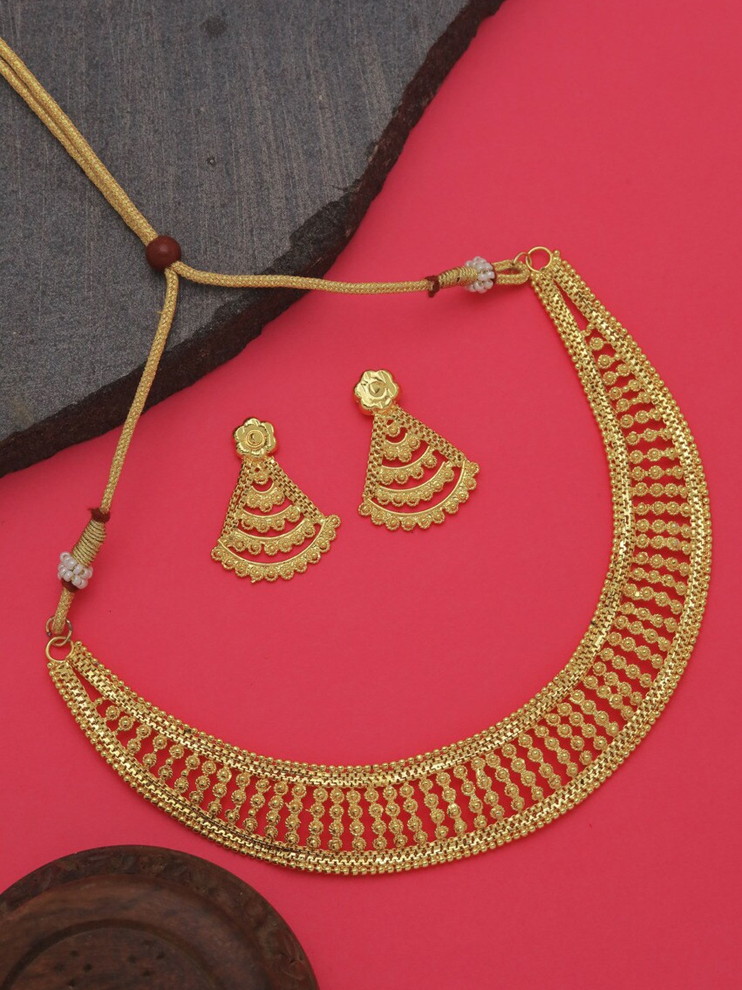 

ROFARWORD Gold-Plated Traditional Choker Jewellery Set