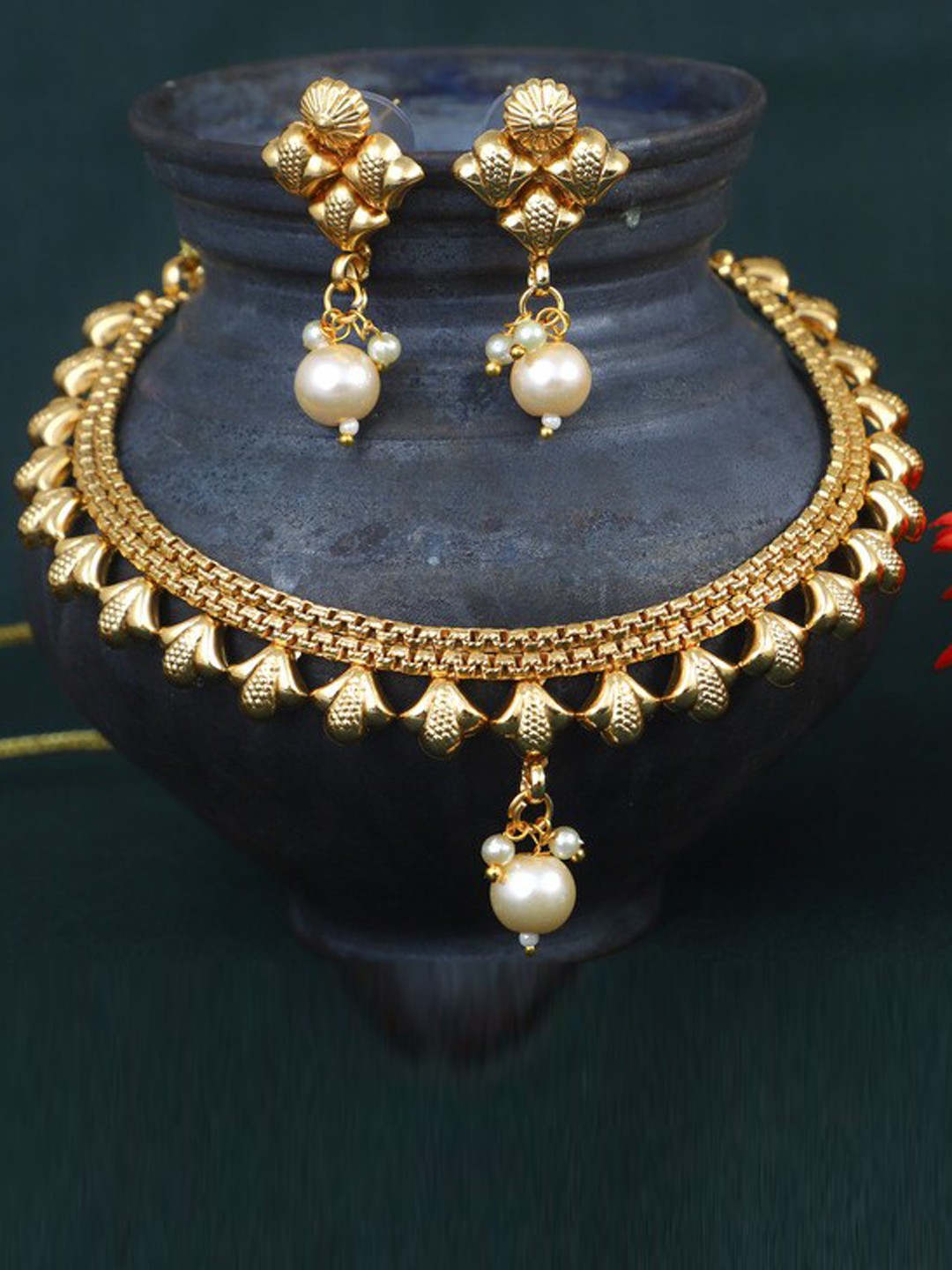 

ROFARWORD Gold-Plated Pearls Jewellery Set
