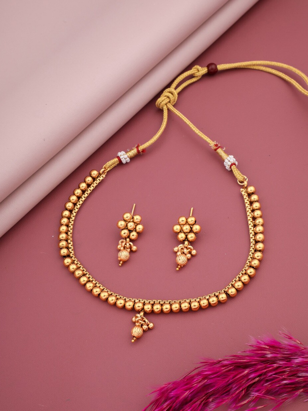 

ROFARWORD Gold-Plated Beaded Jewellery Set