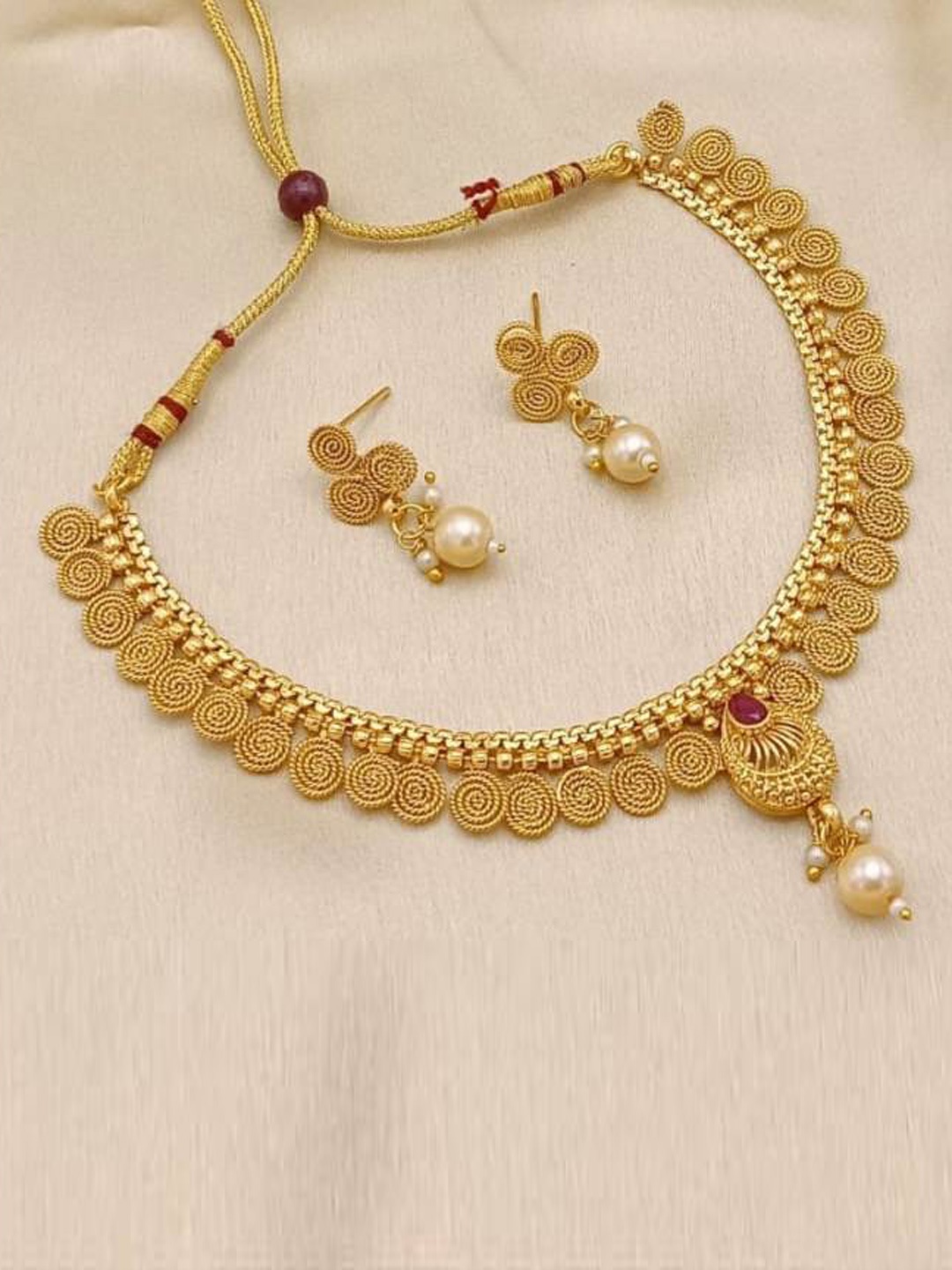 

ROFARWORD Gold-Plated Pearl-Beaded Jewellery Set