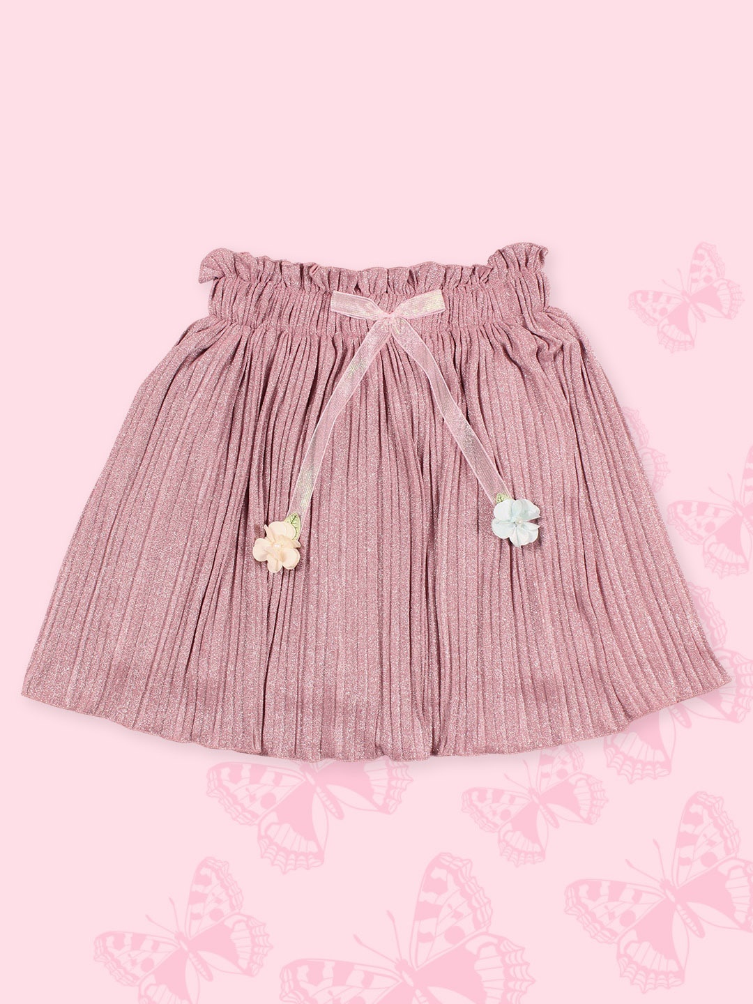 

CUTECUMBER Girls Flared Knee-Length Skirt, Pink