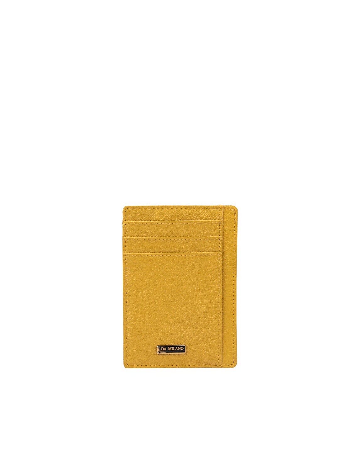 

Da Milano Textured Leather Card Holder, Yellow