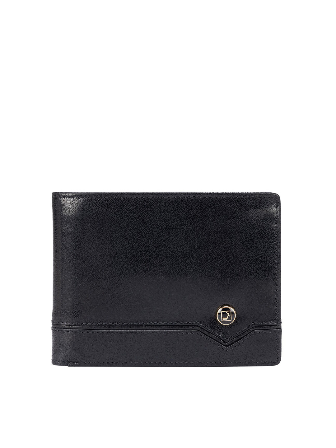 

Da Milano Men Textured Leather Two Fold Wallet, Black