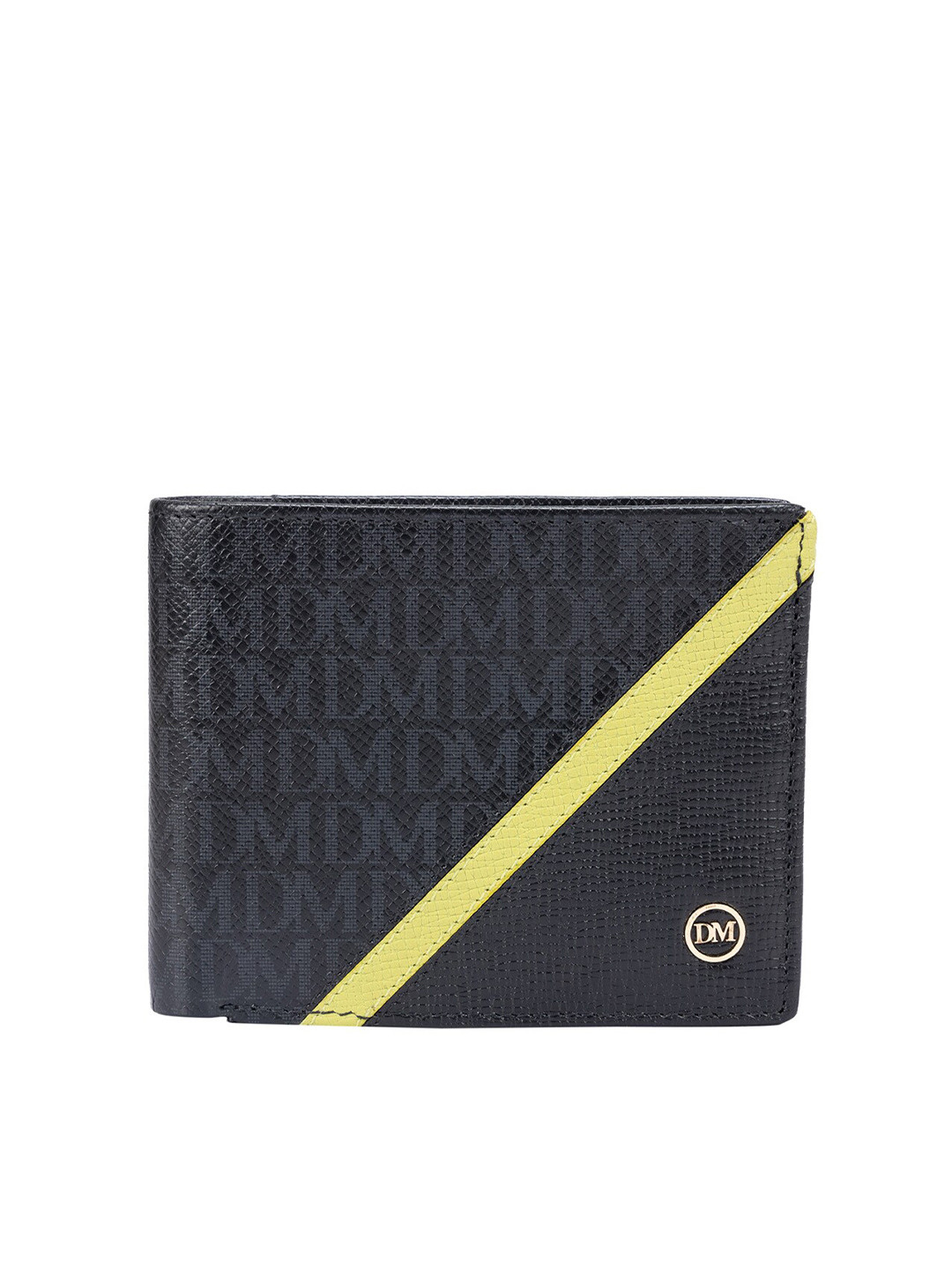 

Da Milano Men Textured Leather Two Fold Wallet With SIM Card Holder, Black