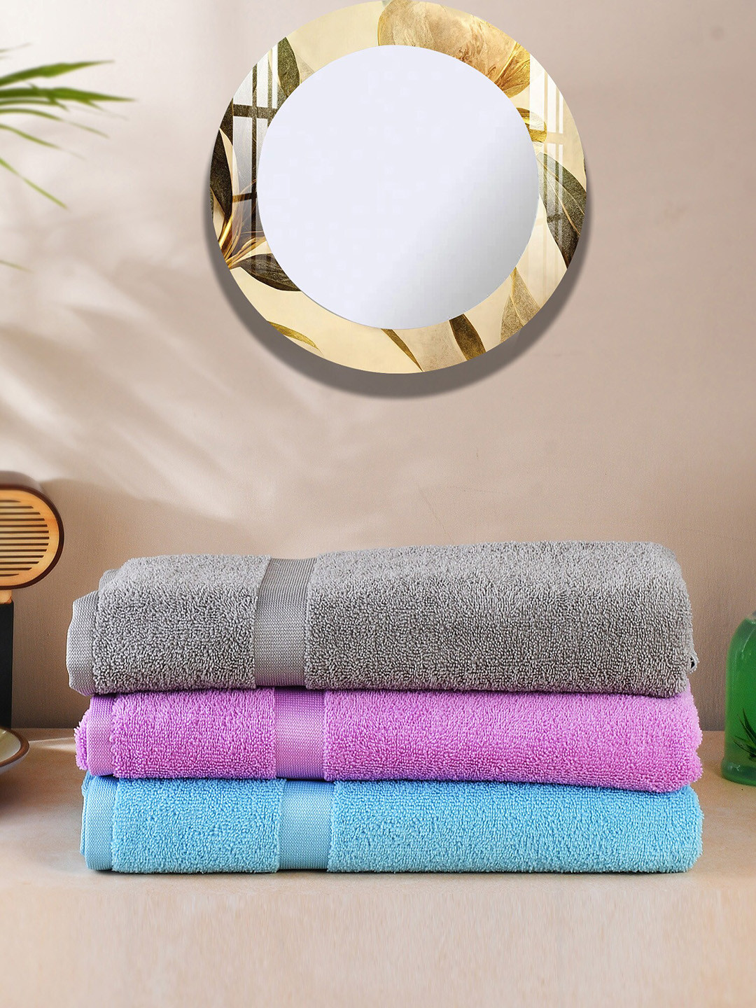 

Urban Magic Grey & Purple 3 Pieces 300 GSM Soft Microfiber Bath Towels