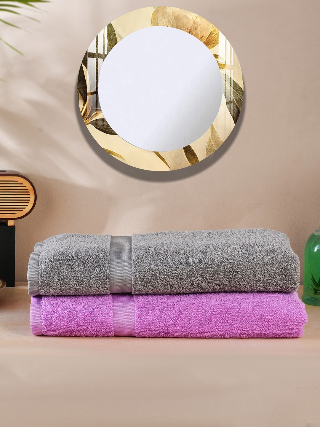 

Urban Magic Grey & Purple 2 Pieces Self-Design 300 GSM Bath Towel