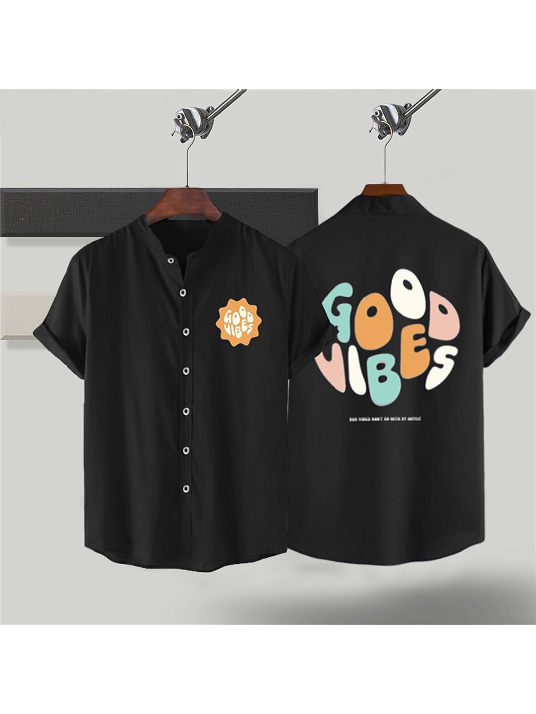 

Try This Classic Typography Printed Cotton Casual Shirt, Black