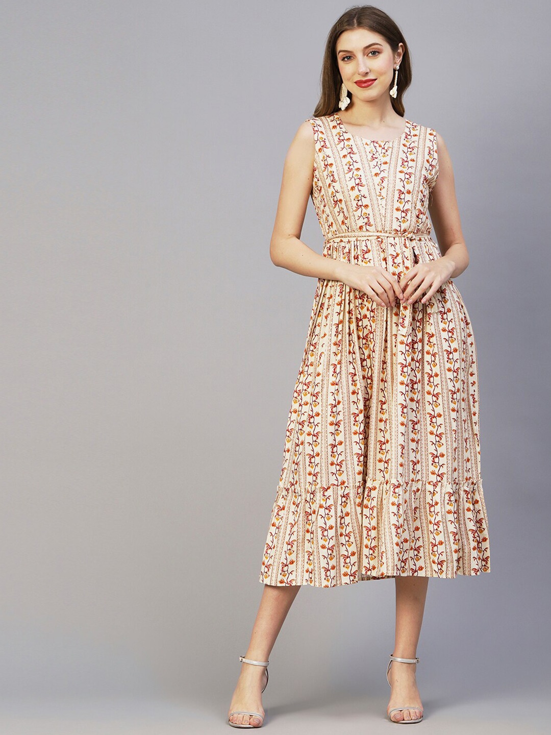 

FASHOR Floral Printed Maxi Dress, Off white