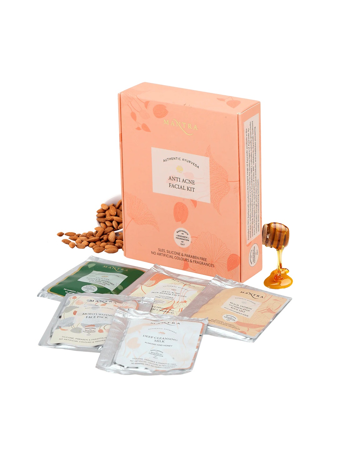 

Mantra Herbal Anti-Acne Facial Kit - 24ml + 16g, Pink