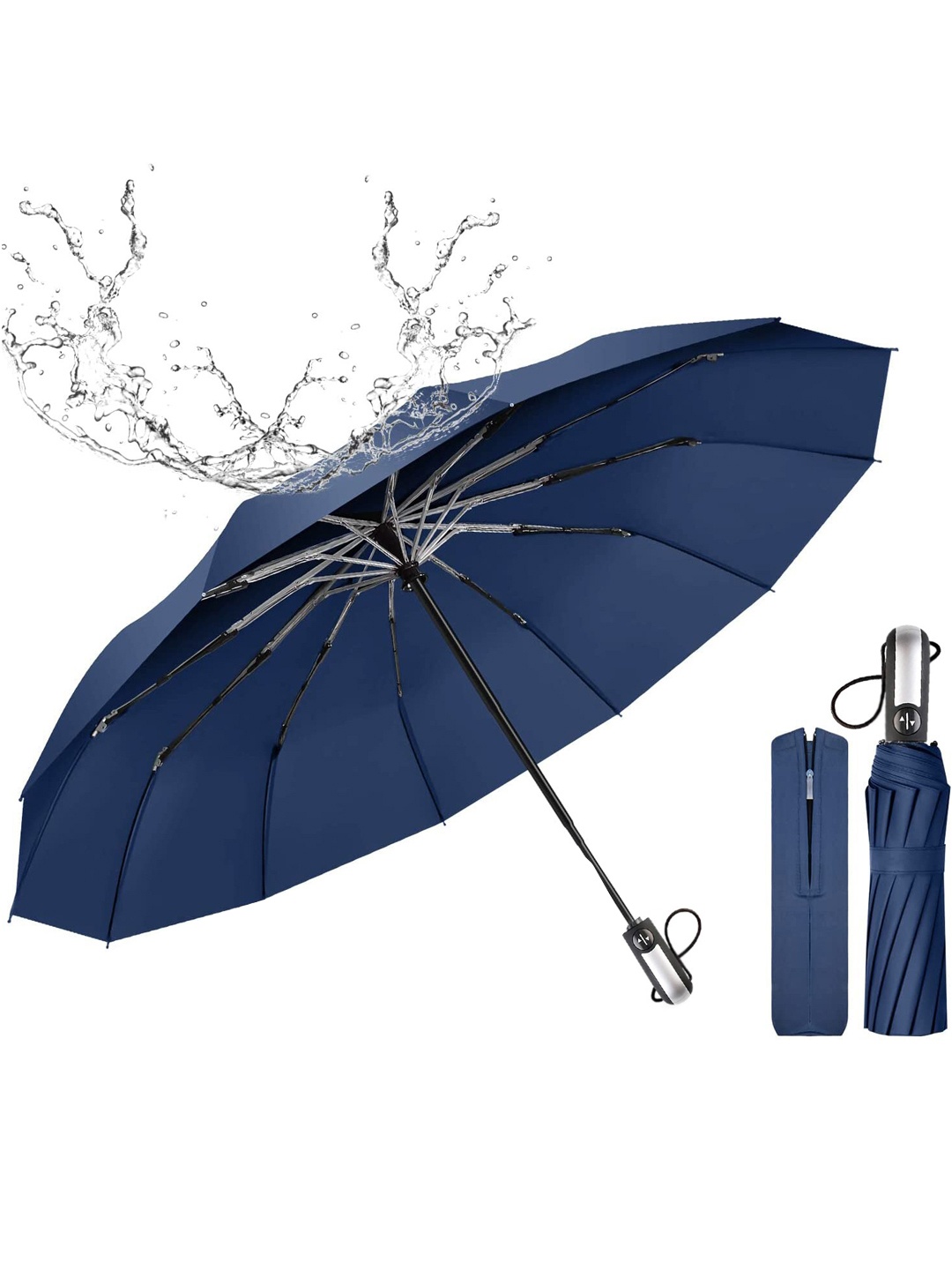 

Sasimo Water proof Coating Auto Open 3-Fold Umbrella, Blue