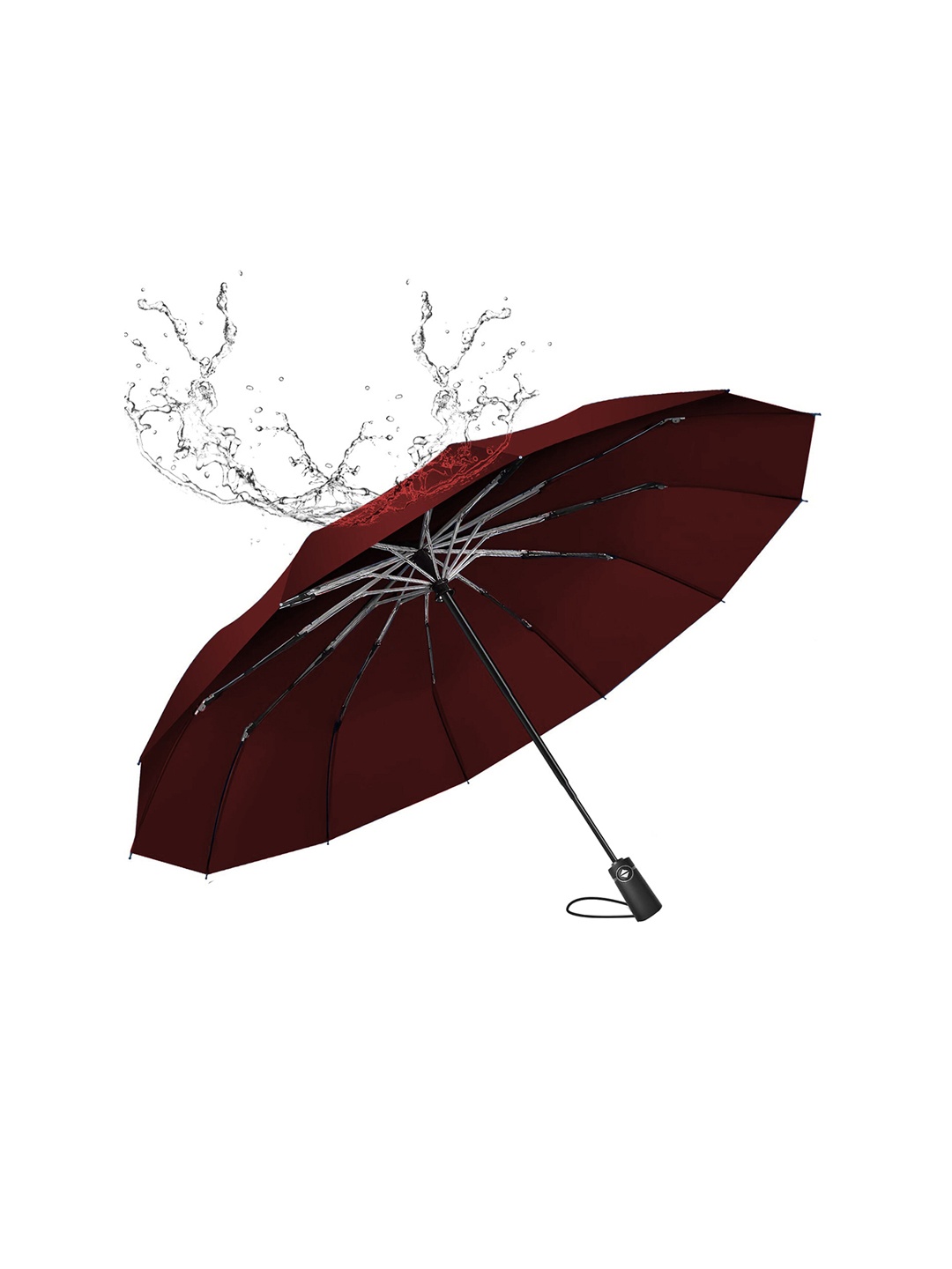

Sasimo 8 Panel Waterproof Three Fold Umbrella, Maroon