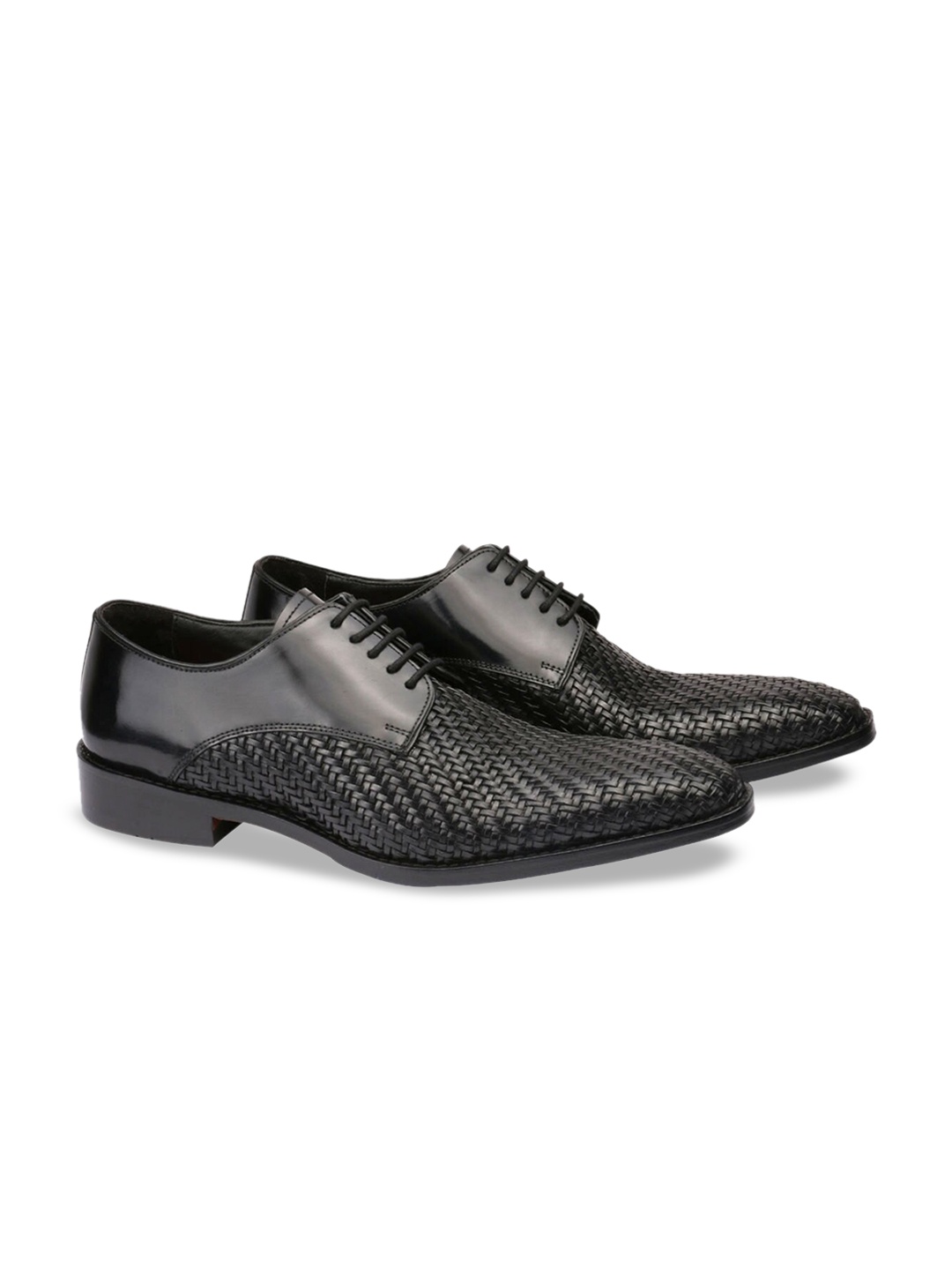 

Harrykson London Men Textured Leather Formal Derbys, Black