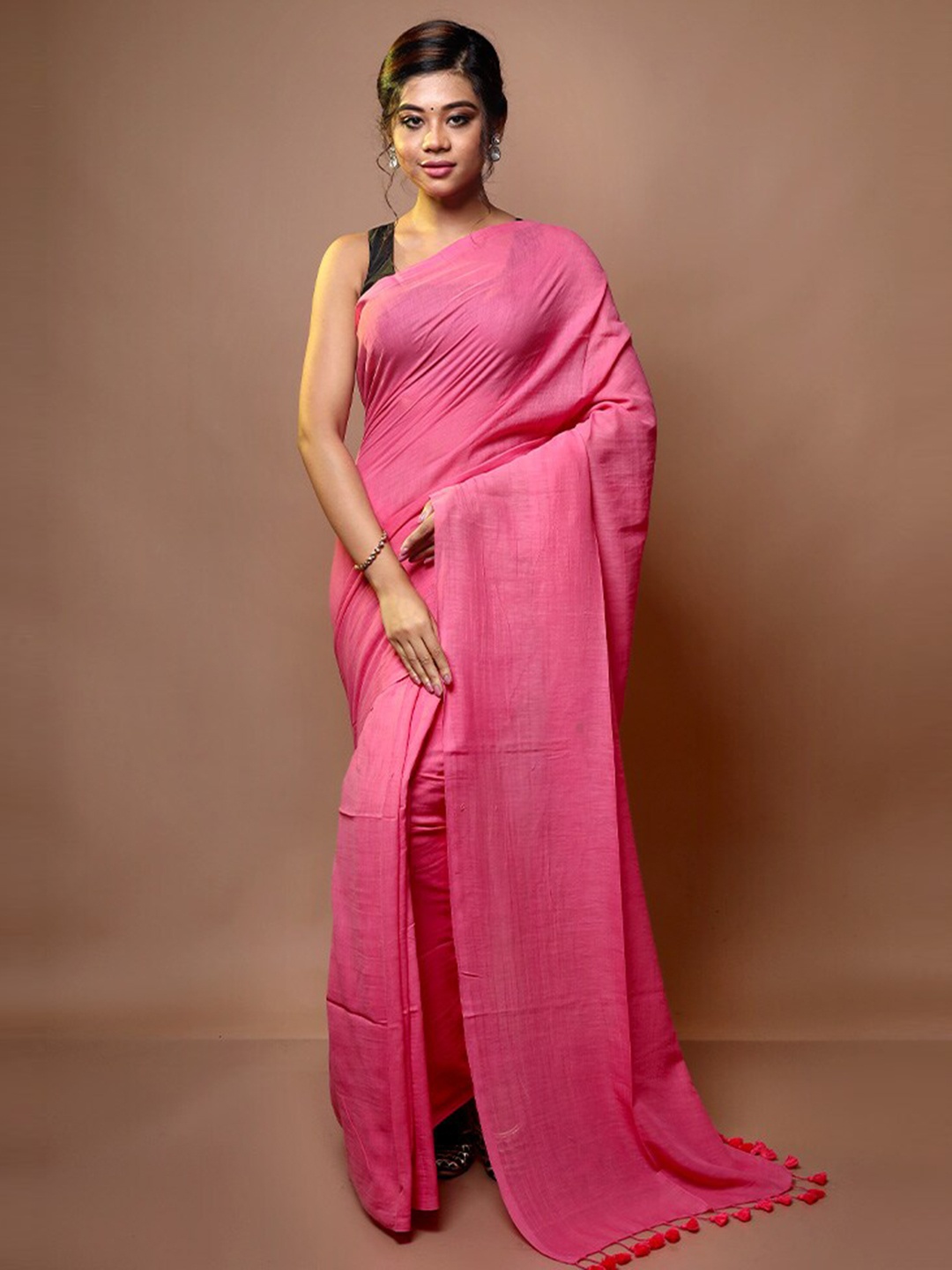 

AllSilks Cotton Blend Saree, Pink