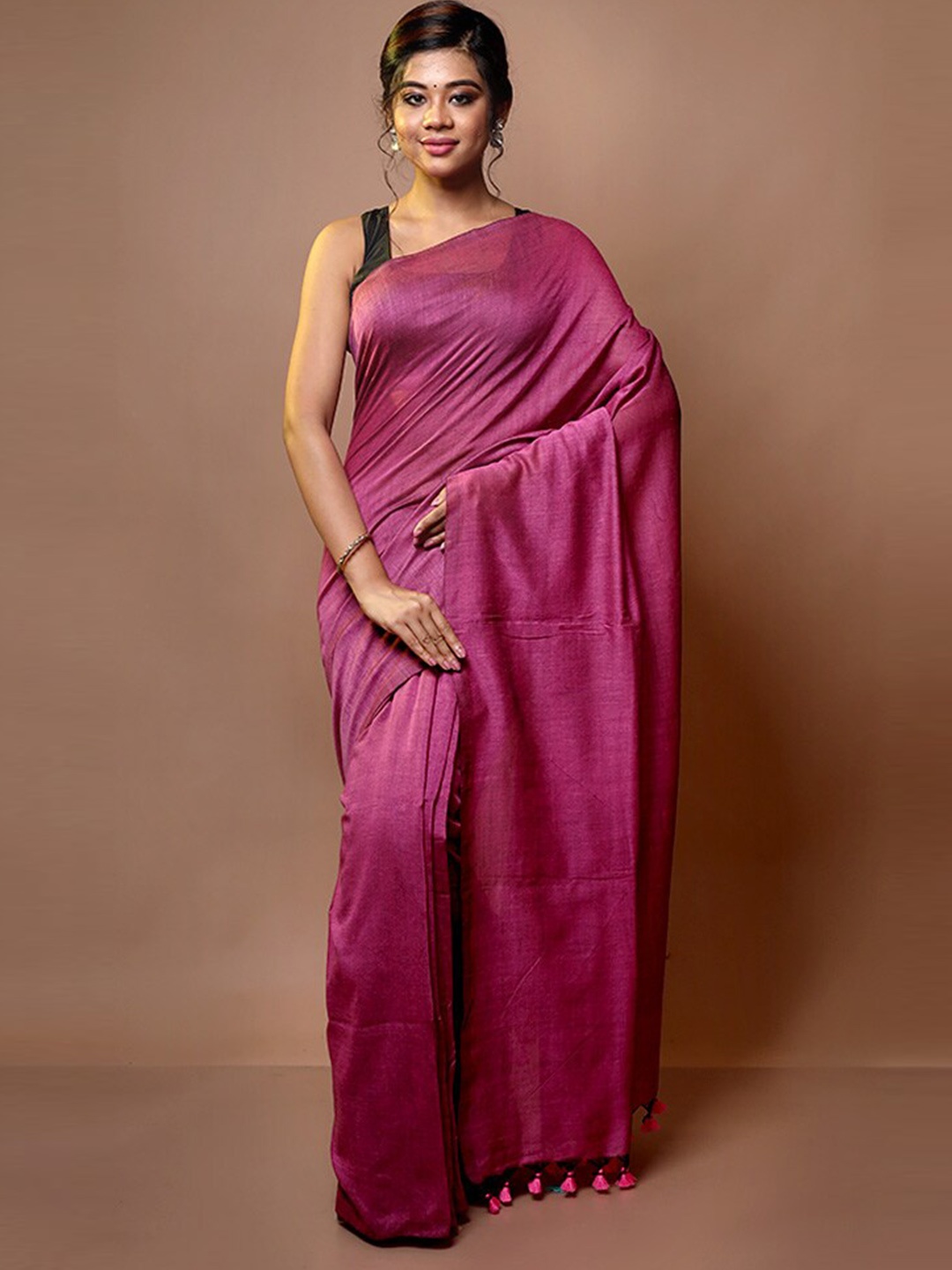 

AllSilks Tassel Detailed Saree, Pink