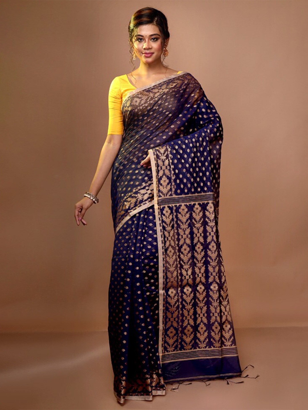 

AllSilks Woven Design Zari Saree, Blue