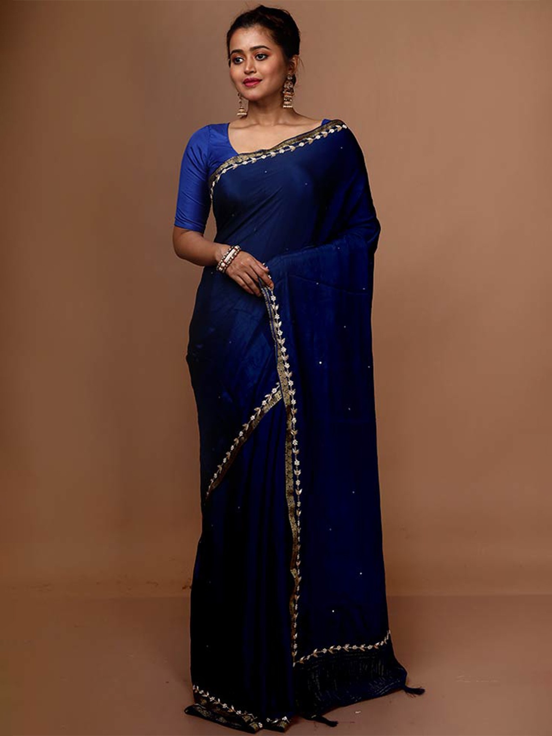 

AllSilks Embellished Saree, Blue