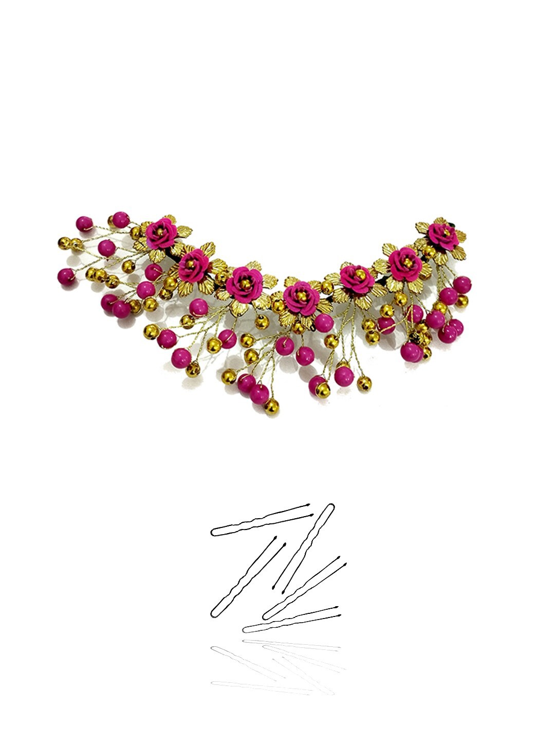 

Hair Flare Embellished Tiara With U Pins, Pink