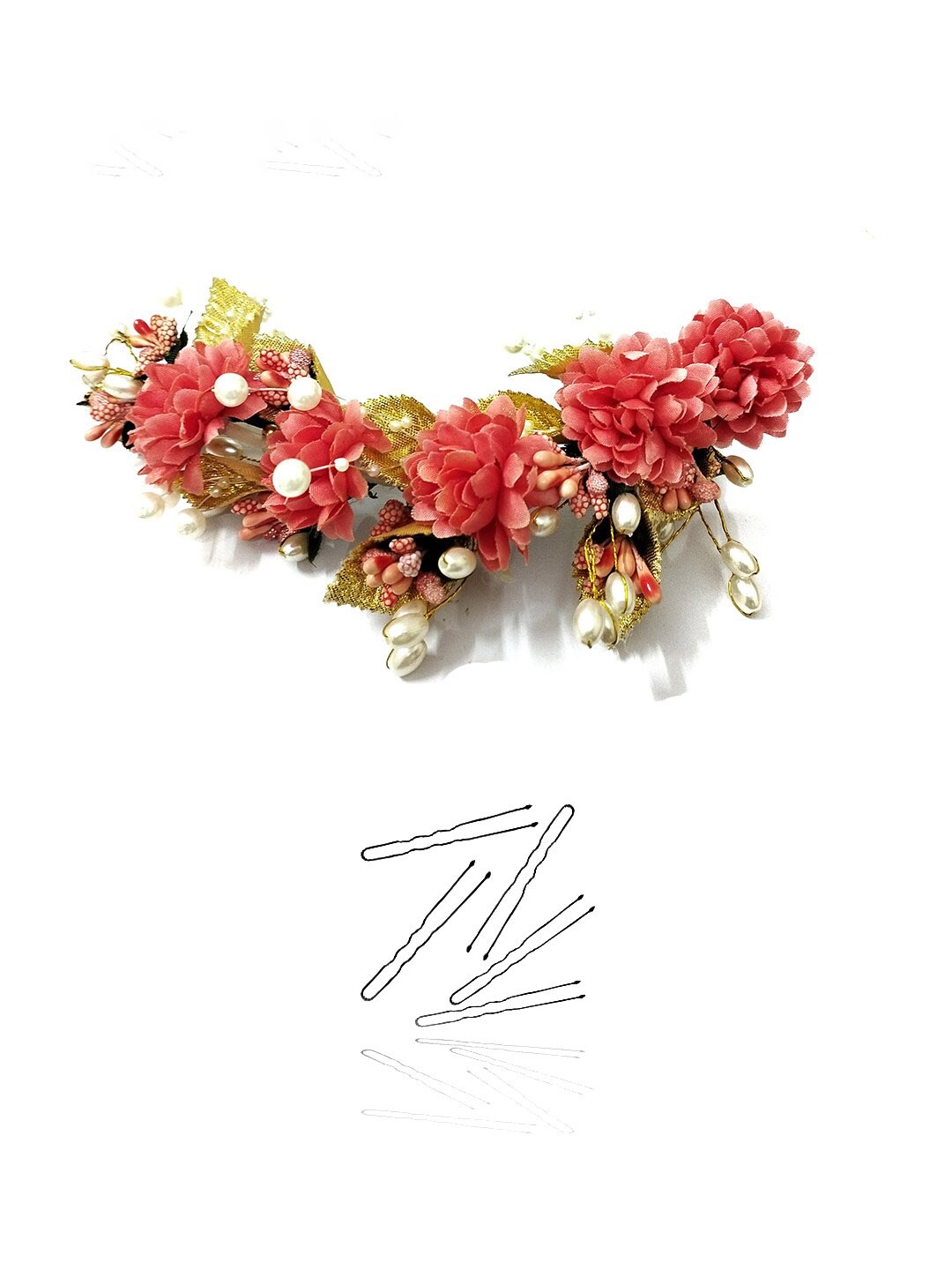 

Hair Flare Embellished Tiara With U Pins, Peach