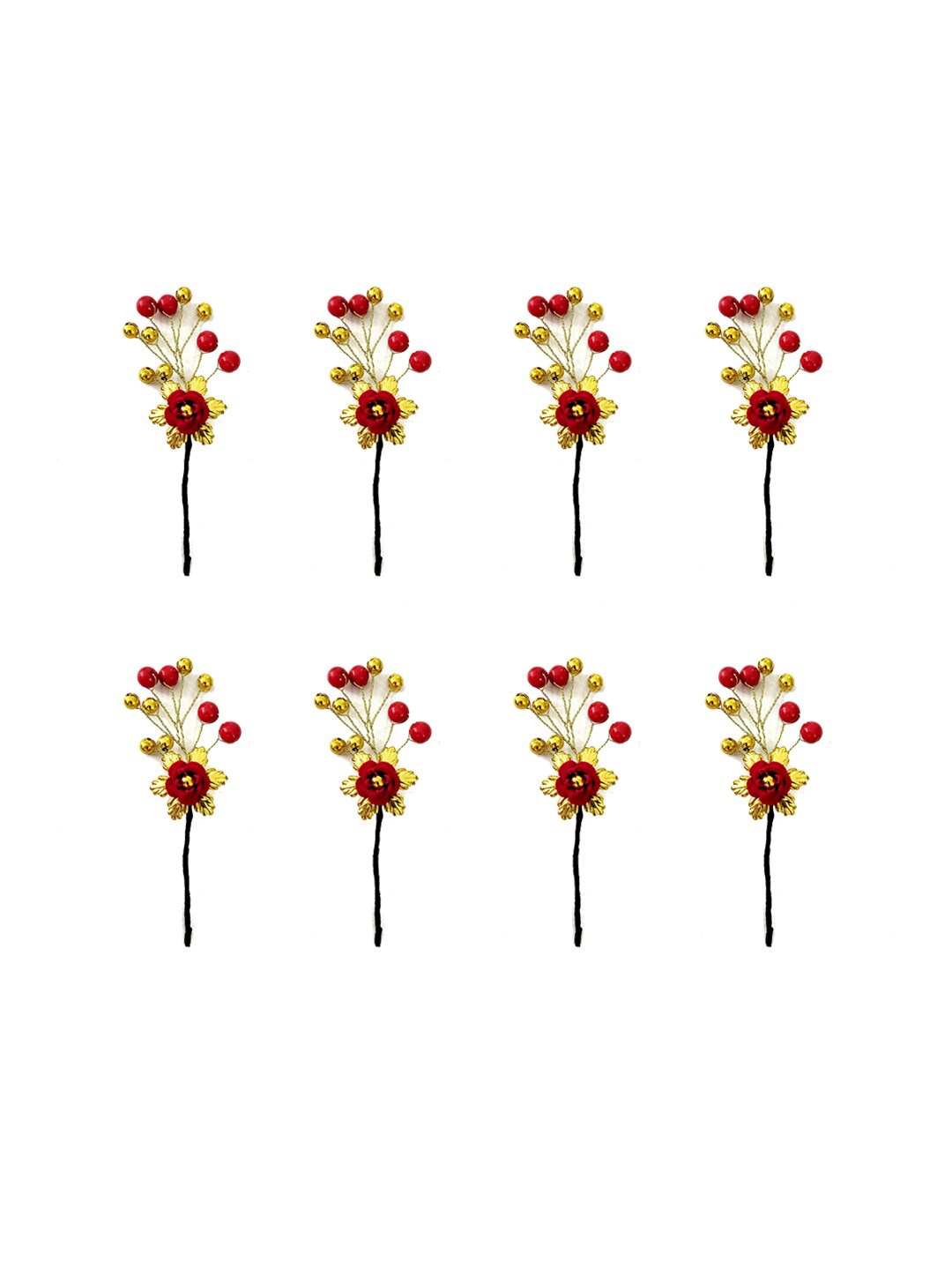 

Hair Flare Women 8 Pieces Beaded Hair Accessory Set, Red