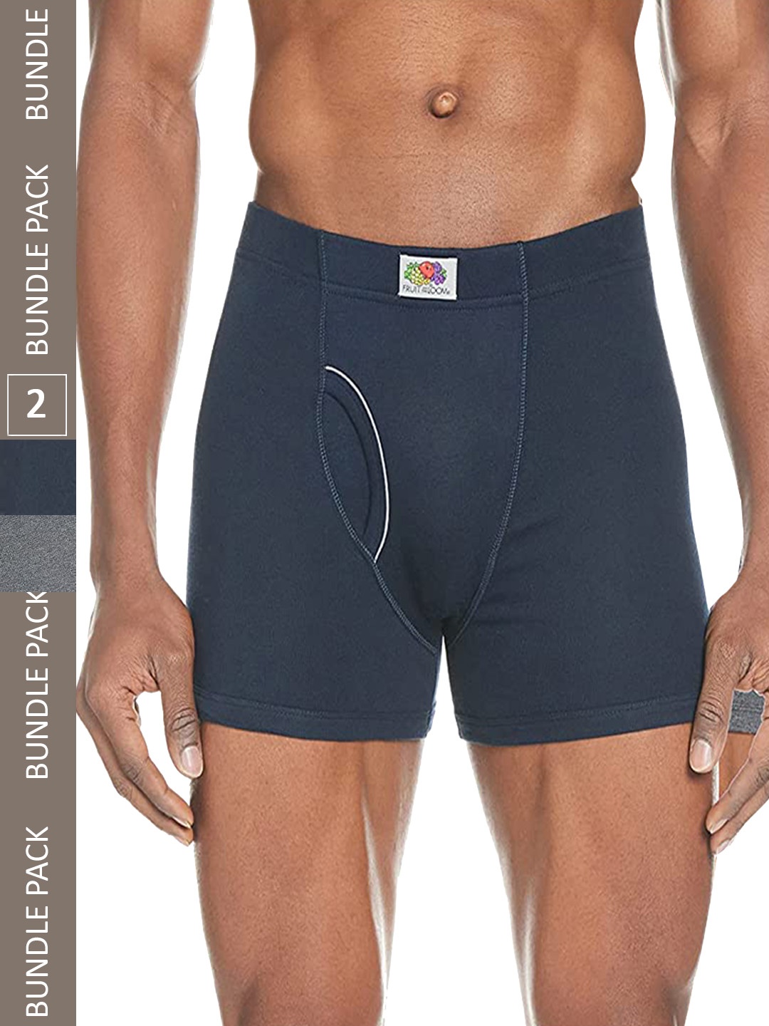 

Fruit of the LoomMen Pack Of 2 High-rise Cotton Trunks, Assorted