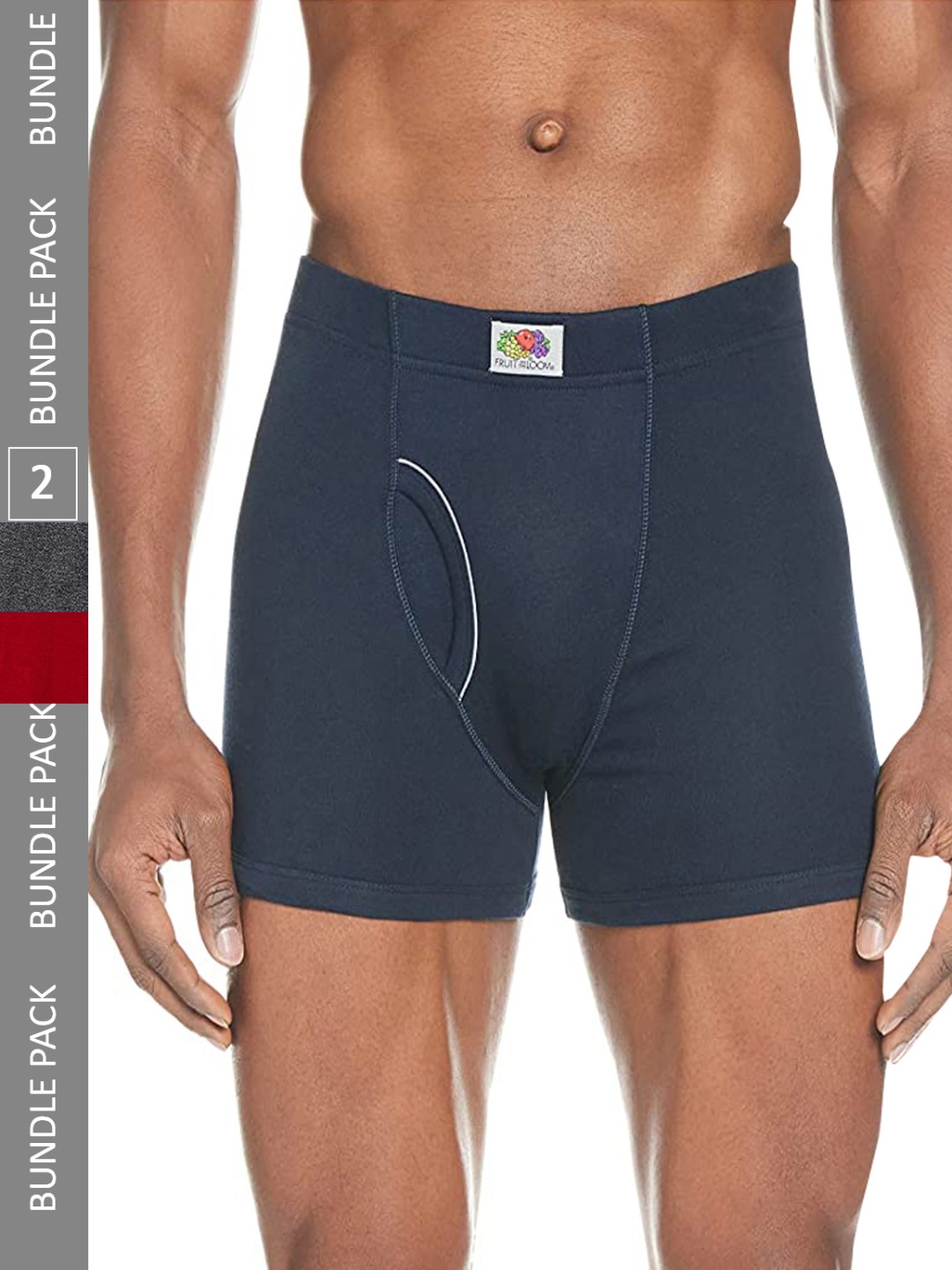 

Fruit of the Loom men Pack of 2 High-rise Cotton Trunks, Assorted