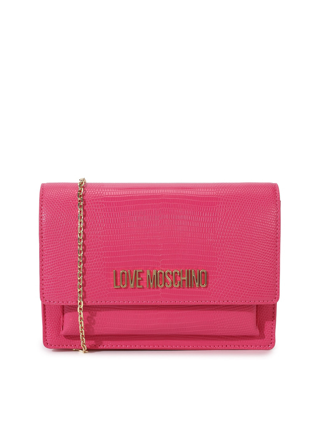 

LOVE MOSCHINO Leather Structured Sling Bag, Pink