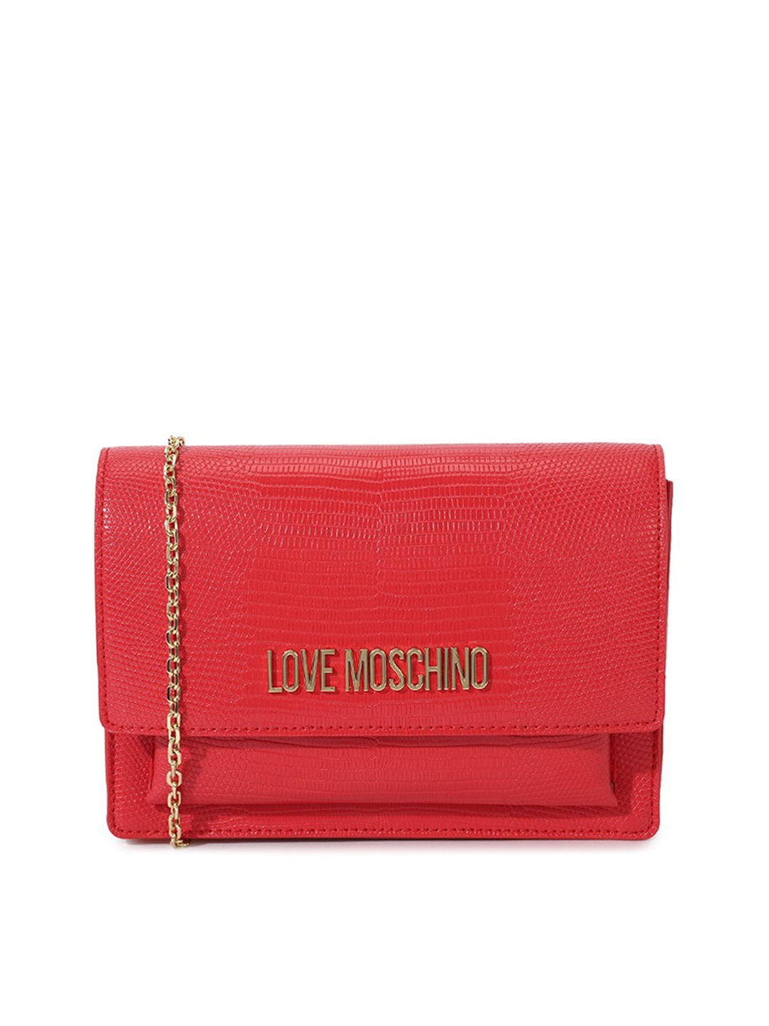 

LOVE MOSCHINO Textured Structured Embellished Sling Bag, Pink