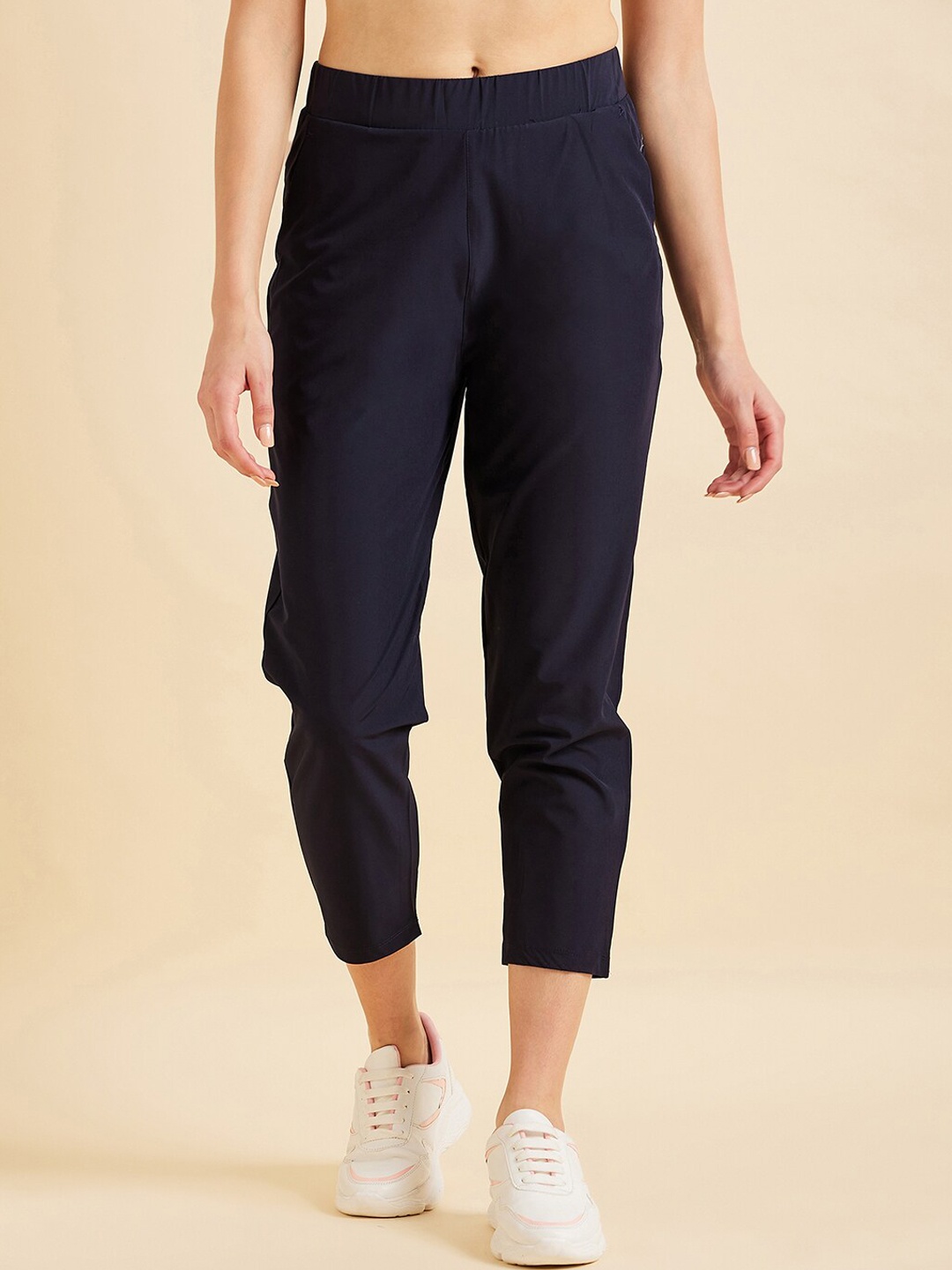 

Sweet Dreams Women Navy Blue Solid Ankle Length Sports Track Pants