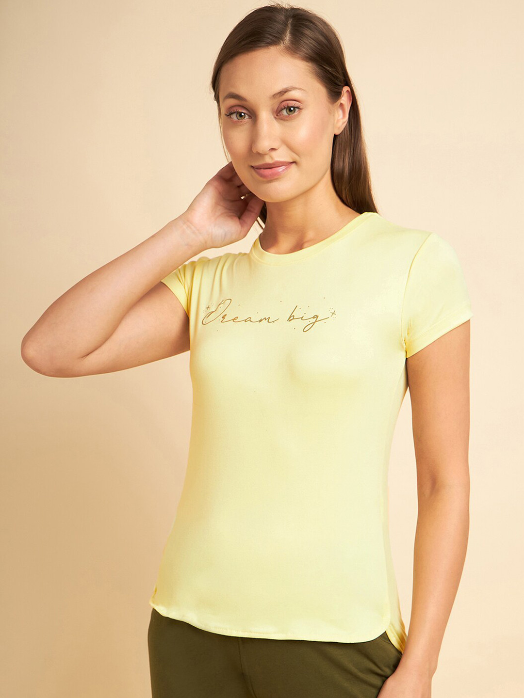 

Sweet Dreams Yellow Printed Lounge T-shirt