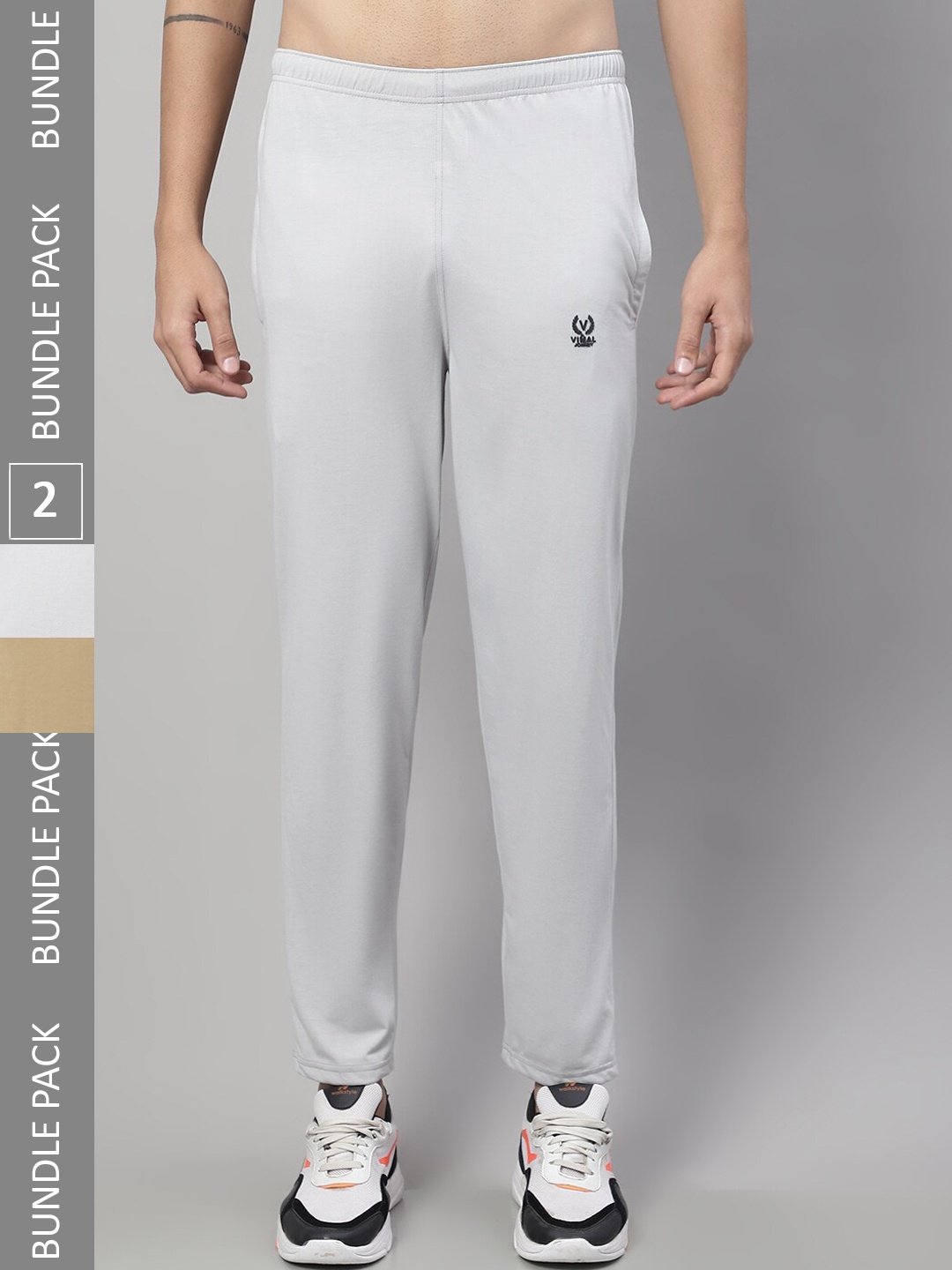 

MACK JONNEY Men Pack Of 2 Cotton Track Pants, White