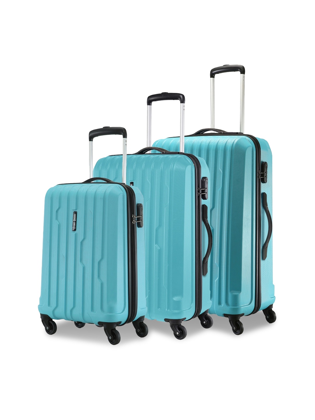 

Stony Brook by Nasher Miles Set Of 3 Textured Hard-Sided Trolley Bag, Teal